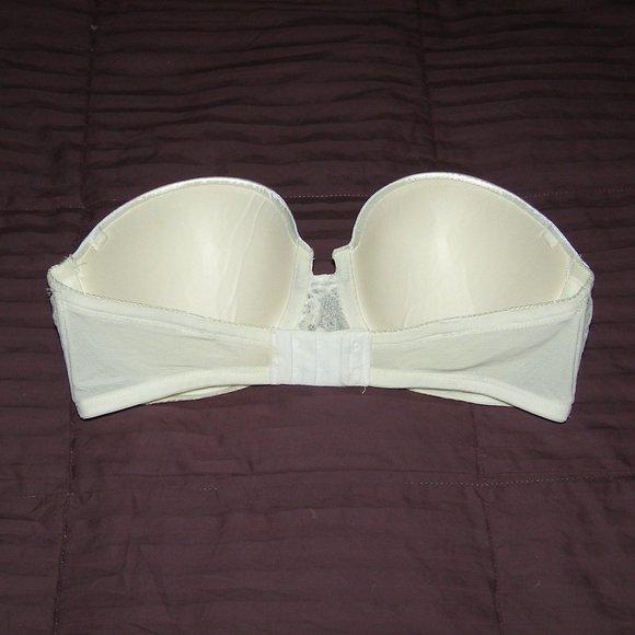 34D Lily of France White Strapless bra w/removable straps - Picture 4 of 7